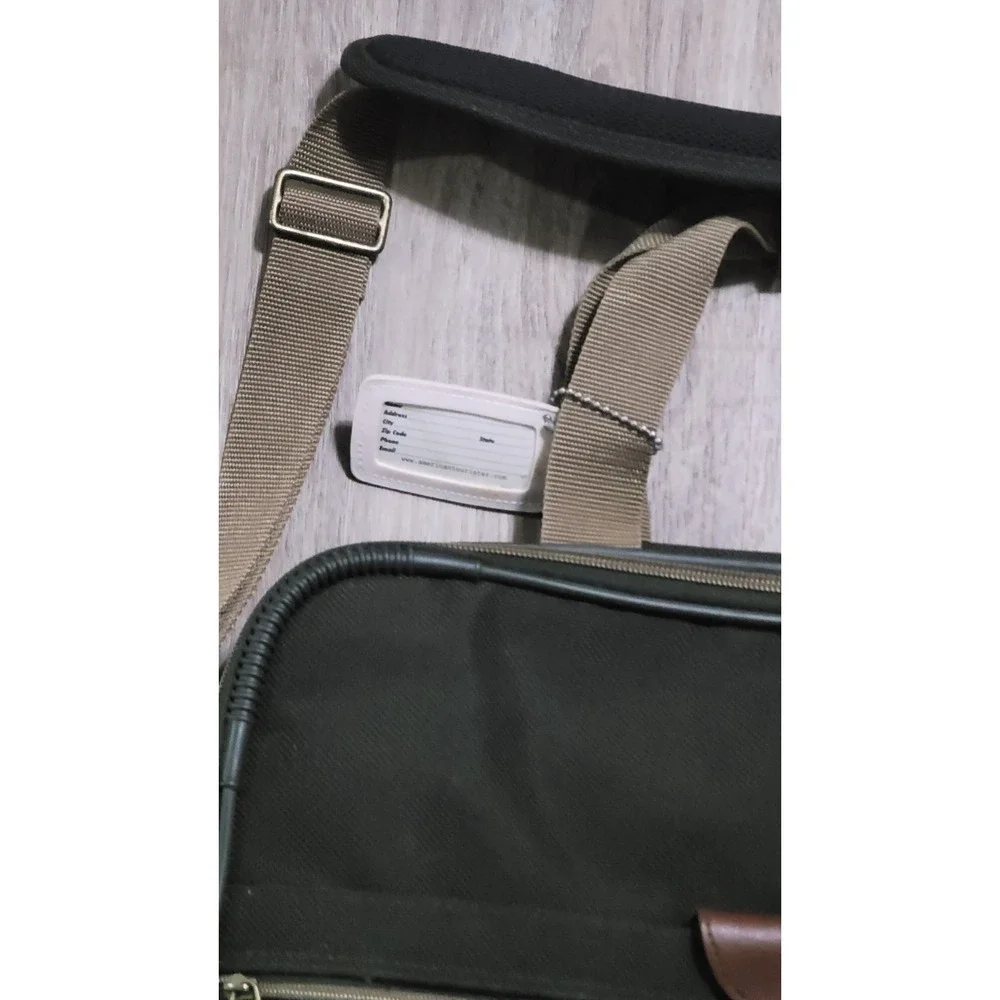 American Tourister Olive Canvas Cordura Shoulder Bag & Matching Hang Garment Bag